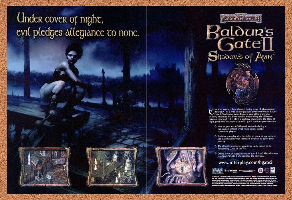 2002 Baldur's Gate II Shadows Of Amn PC Original Dark Ad - for just $21.49! 