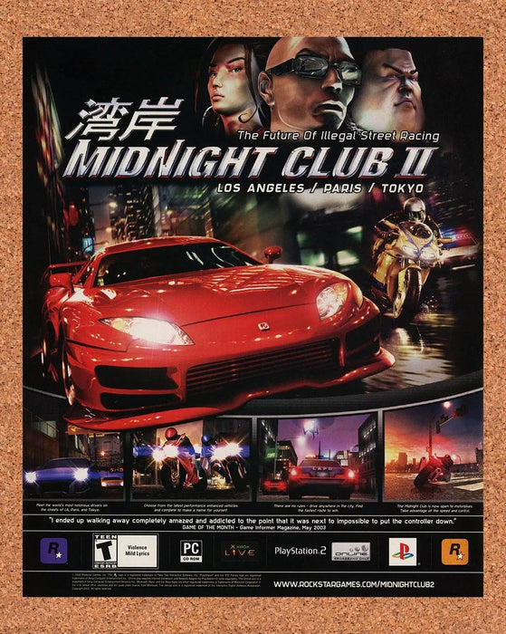 2004 Midnight Club II PS2 Original Advertisement v1 - for just $19.49! 