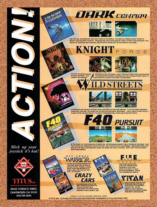 1990 Titus PC Games Original Ad v1 - for just $17.99! 