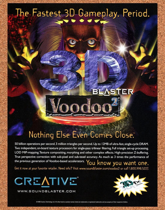 2007 Voodoo 2 3dfx Original Classic Logo Ad - for just $17.99! 