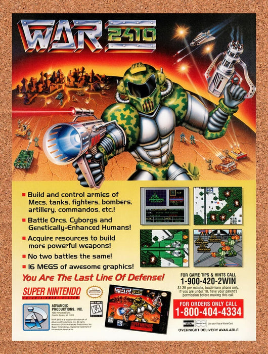1996 War 2410 SNES Original Ad v1 - for just $17.99! 