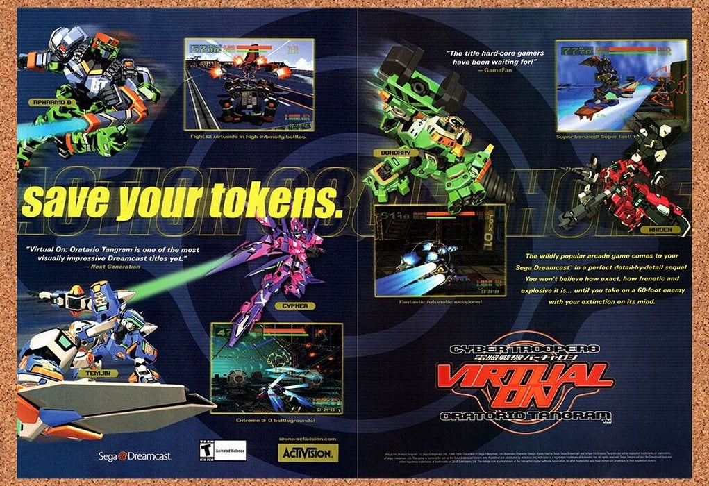2000 Virtual On Dreamcast Original Ad - for just $21.49! 