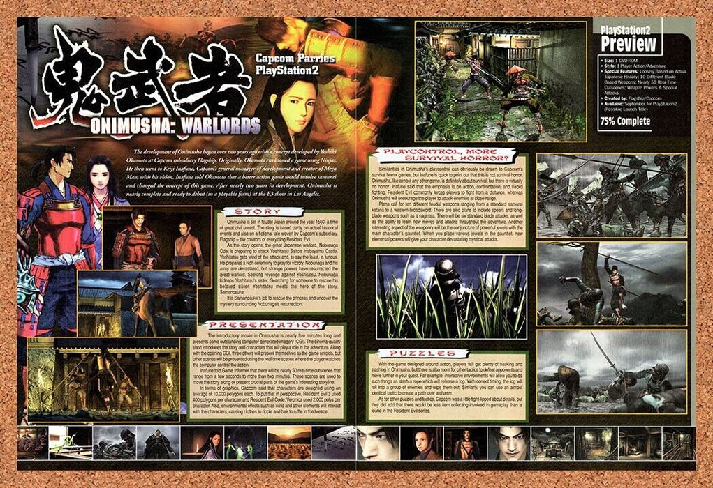 2001 Onimusha Warlords PS2 Original Ad v3 - for just $21.49! 
