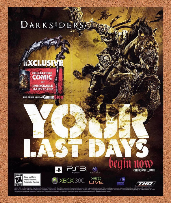 2009 Darksiders Pre-Order At GameStop Original Advertisement v1 - for just $19.49! 