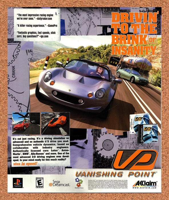 2000 Vanishing Point PS1 Original Ad v1 - for just $16.57! 