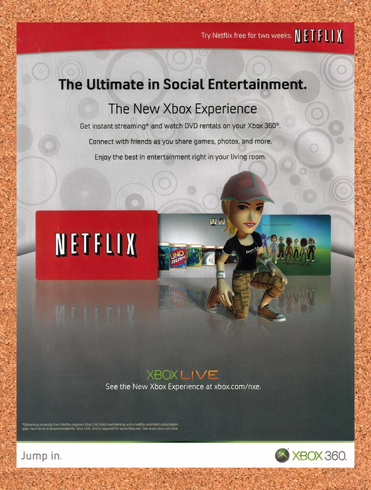 2009 Microsoft Xbox Live Netflix Streaming Original Ad v3 - for just $17.99! 