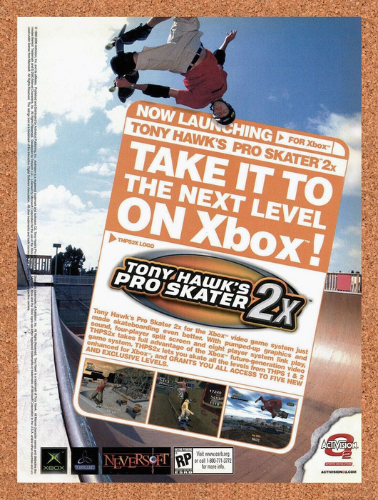 2003 Tony Hawk's Pro Skater 2x Xbox Original Ad - for just $17.99! 