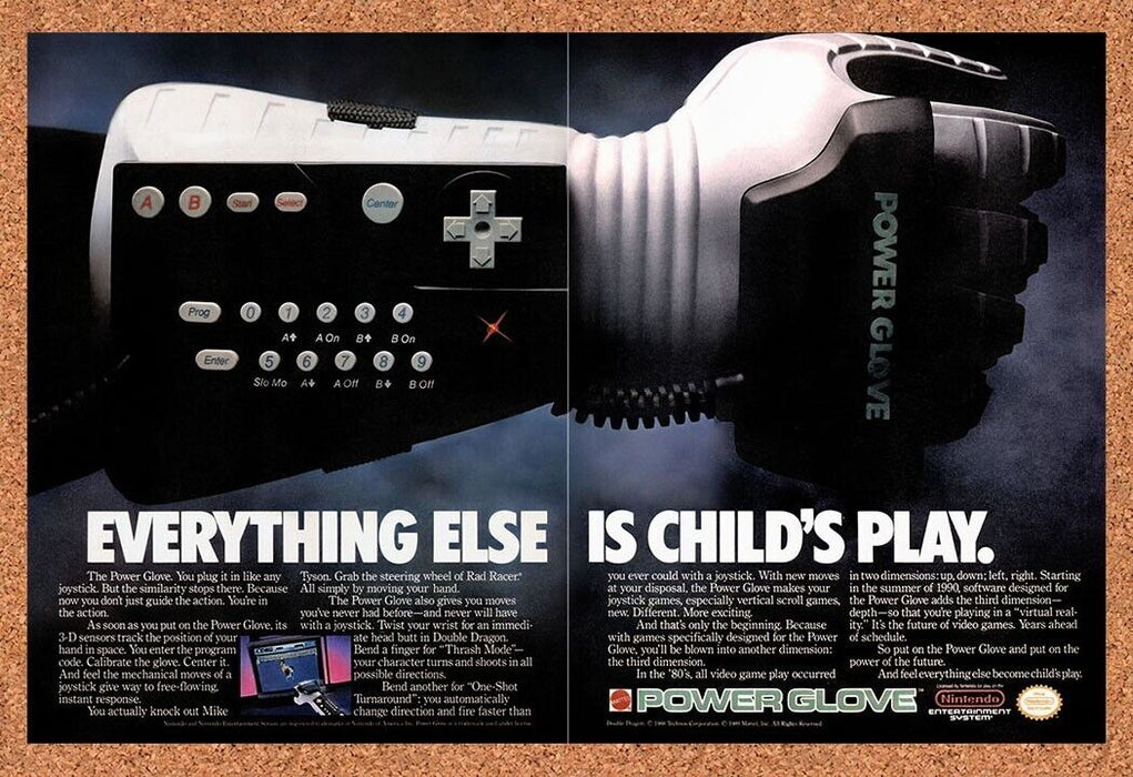 1990 Nintendo Power Glove NES Original Ad v2 - for just $20.82! 