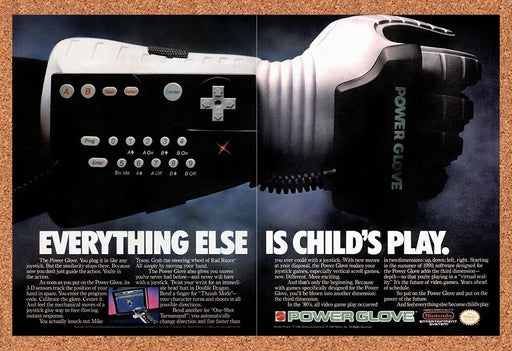 1990 Nintendo Power Glove NES Original Ad v2 - for just $20.82! 