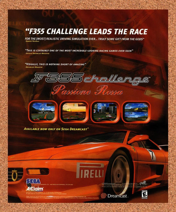 2000 Ferrari F355 Challenge Dreamcast Original Advertisement v2 - for just $19.49! 
