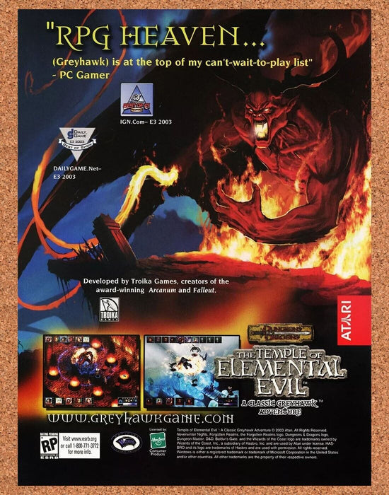 2005 Dungeons & Dragons Temple Elemental Evil PC Original Ad - for just $17.99! 