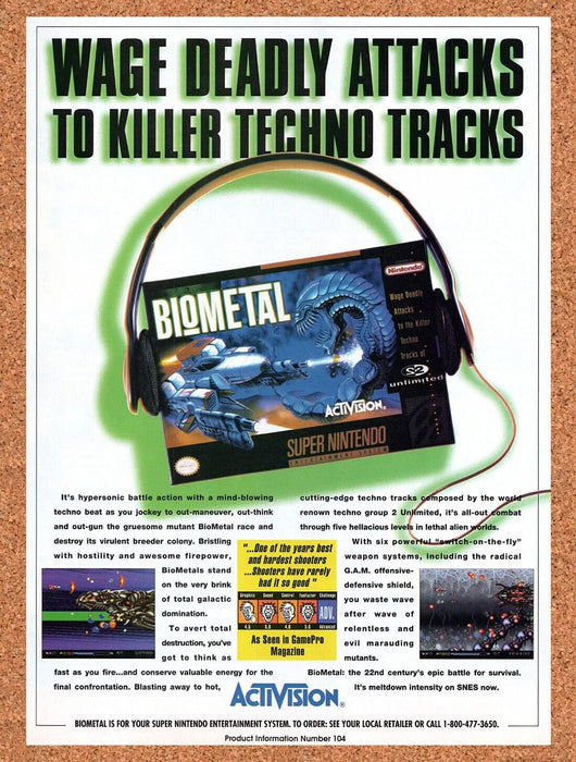1993 Biometal SNES Original Ad v1 - for just $17.99! 