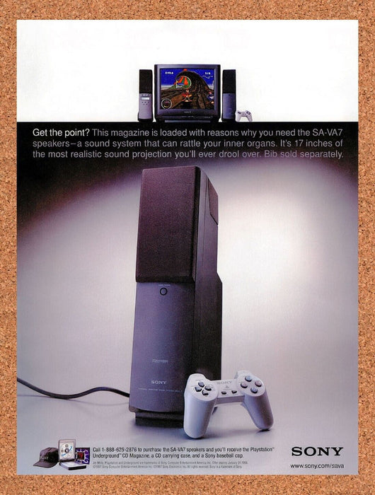 1998 Sony SA-VA7 Surround Sound Speakers Original Ad v1 - for just $17.99! 