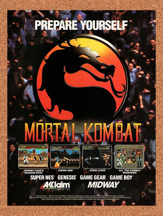 1993 Mortal Kombat SNES Original Ad v19 - for just $17.99! 