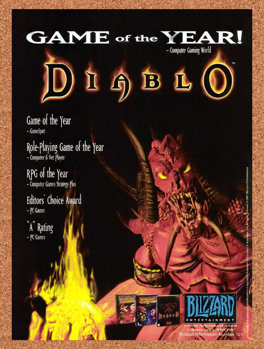 1997 Diablo Game Of The Year Original Ad v1 - for just $16.14! 