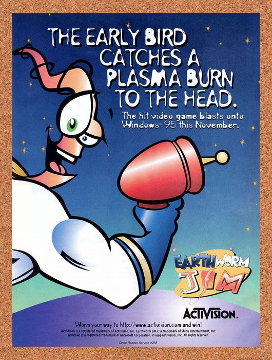 1995 Earthworm Jim PC Original Ad - for just $18.99! 