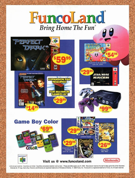 2000 FuncoLand Original Kirby Crystal Shards Ad - for just $17.99! 