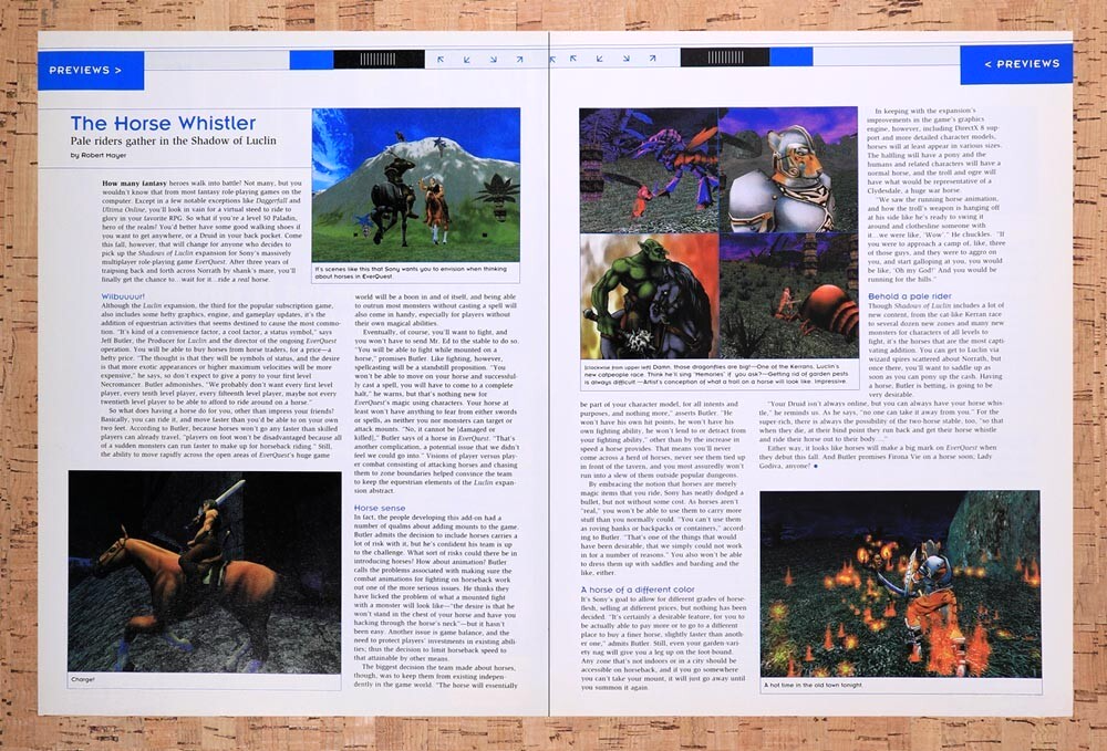 2001 EverQuest Shadows Of Luclin Horse Travel Reveal Original Ad v7 - for just $21.49! 