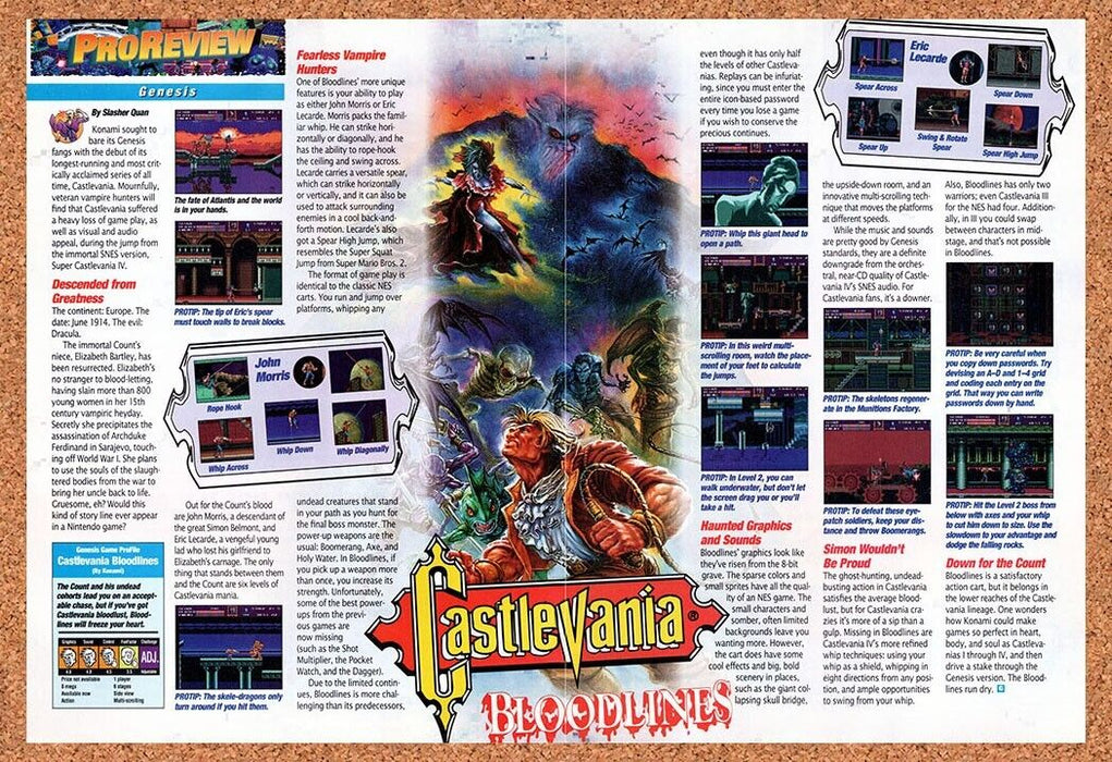1994 Castlevania Bloodlines Genesis Original Ad v5 - for just $21.49! 