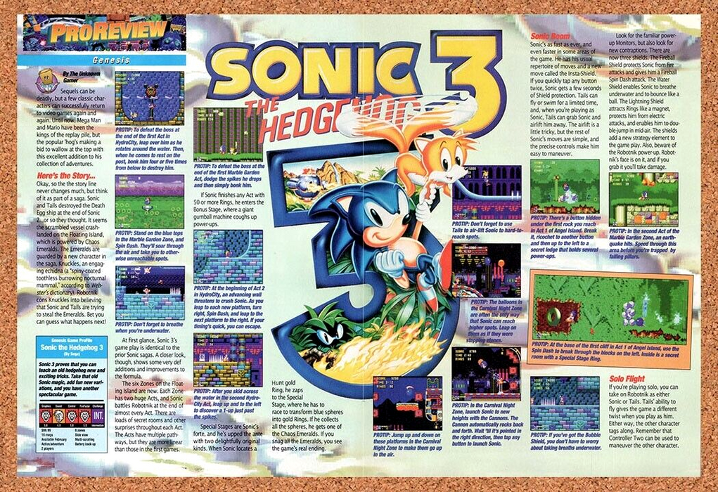 1994 Sonic 3 Genesis Original Ad v5 - for just $21.49! 