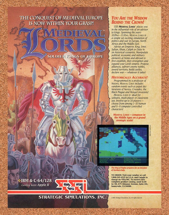 1991 Medieval Lords IBM Original Ad - for just $17.99! 