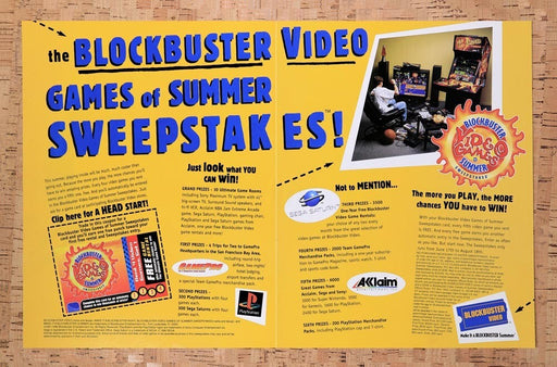 1996 Blockbuster Games Of Summer Sweepstakes Original Ad v14 - for just $22.49! 