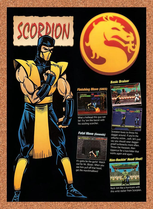 1993 Mortal Kombat Scorpion Profile Original Advertisement v10 - for just $19.49! 