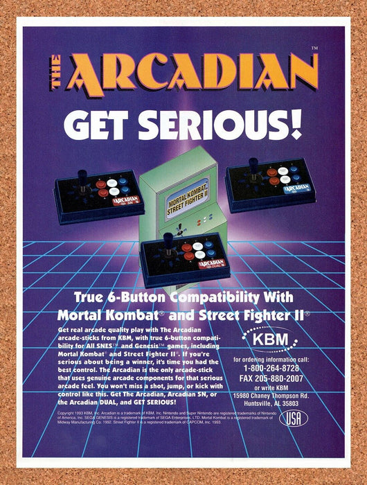 1994 The Arcadian Mortal Kombat Arcade Stick Original Ad v1 - for just $17.99! 