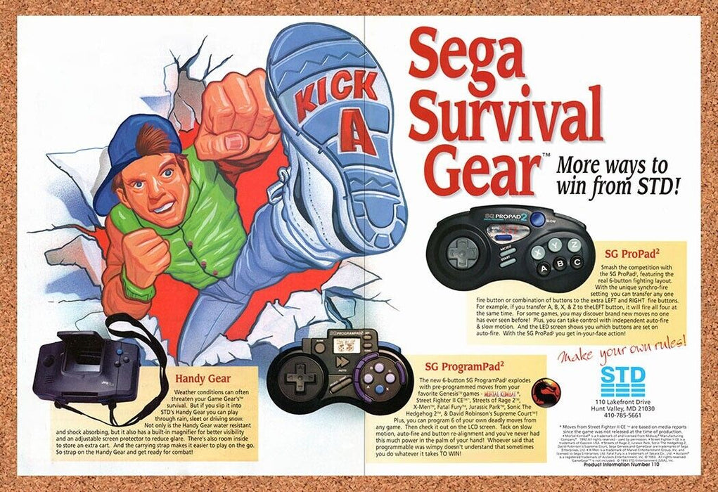 1994 STD Sega Survival Gear Original Ad v3 - for just $21.49! 