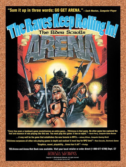 1994 Elder Scrolls Arena MS-DOS Original Ad v1 - for just $18.99! 