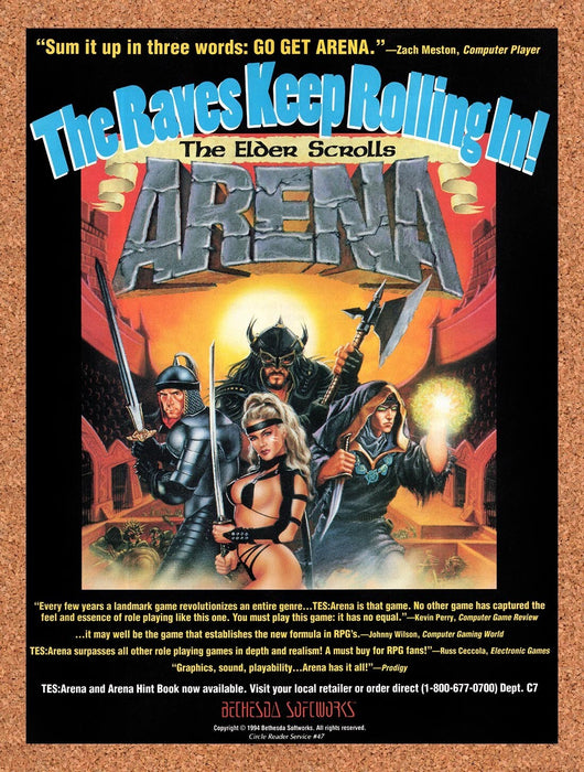 1994 Elder Scrolls Arena MS-DOS Original Ad v1 - for just $18.99! 