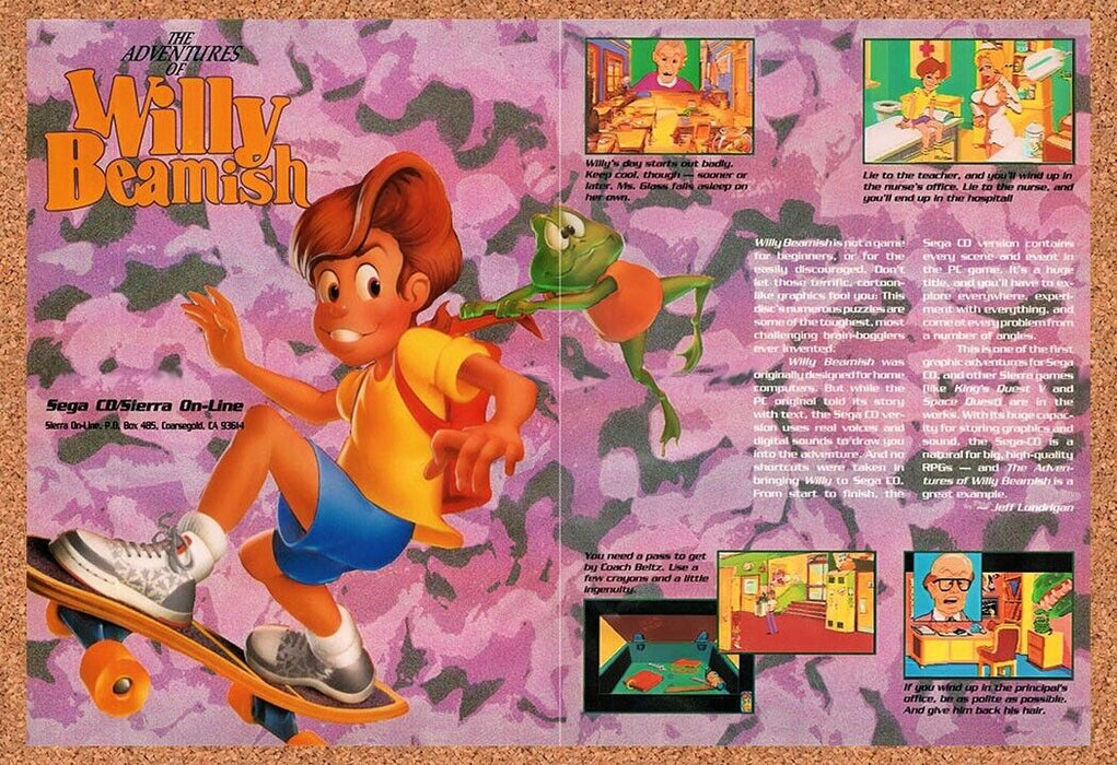 1993 Willy Beamish Sega CD Original Ad v2 - for just $21.49! 