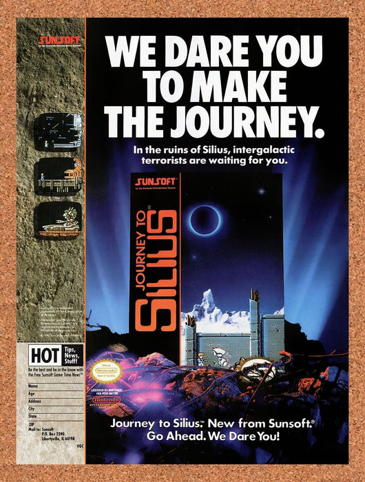1990 Journey To Silius NES Original Ad v1 - for just $17.99! 