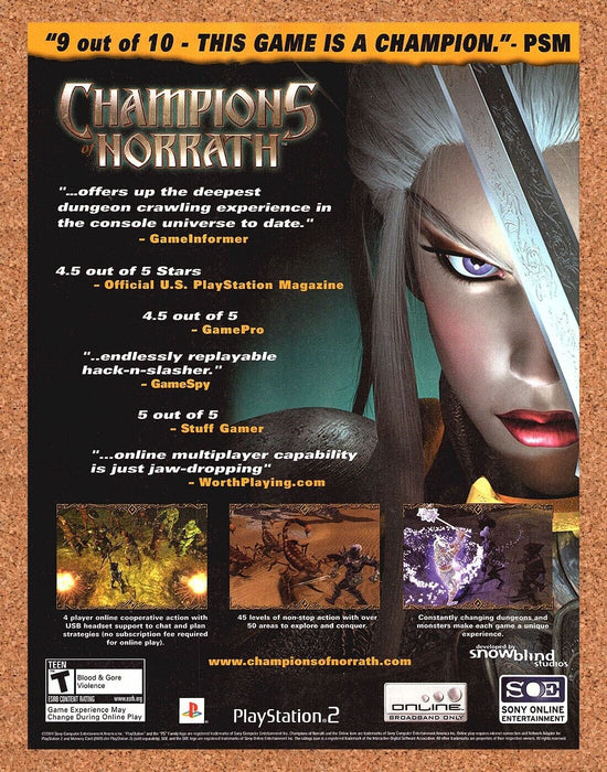 2004 Champions Of Norrath PS2 Original SOE Ad - for just $17.99! 