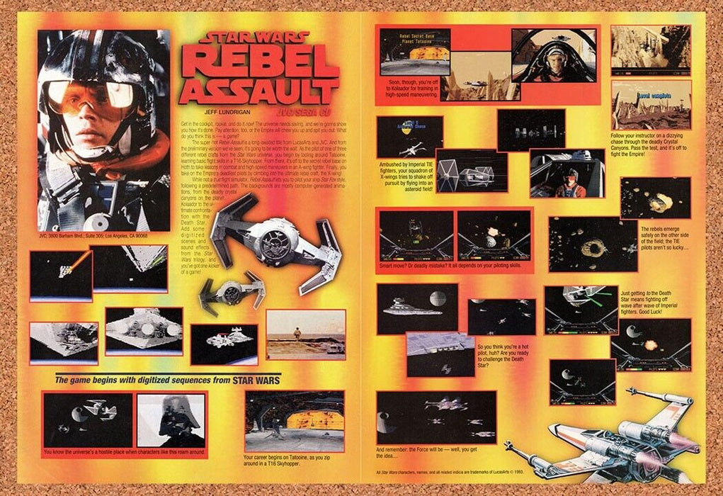 1993 Star Wars Rebel Assault Sega CD Original Ad v2 - for just $21.49! 