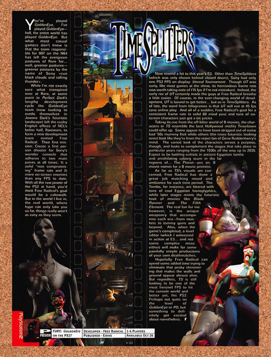 2000 TimeSplitters PS2 Original Advertisement vr1 - for just $19.49! 