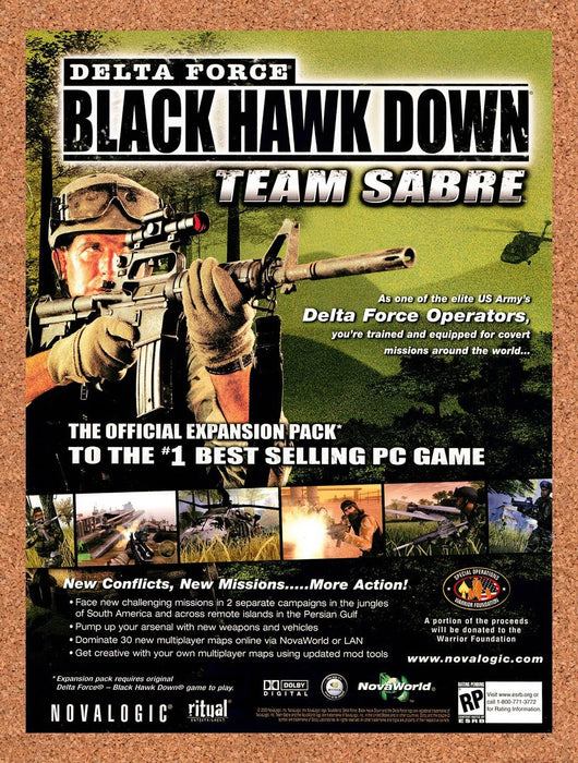 2004 Delta Force Black Hawk Down Team Sabre PC Original Advertisement v1 - for just $19.49! 