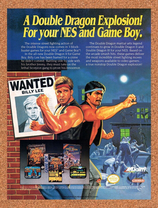 1992 Double Dragon NES Original Ad v4 - for just $18.99! 