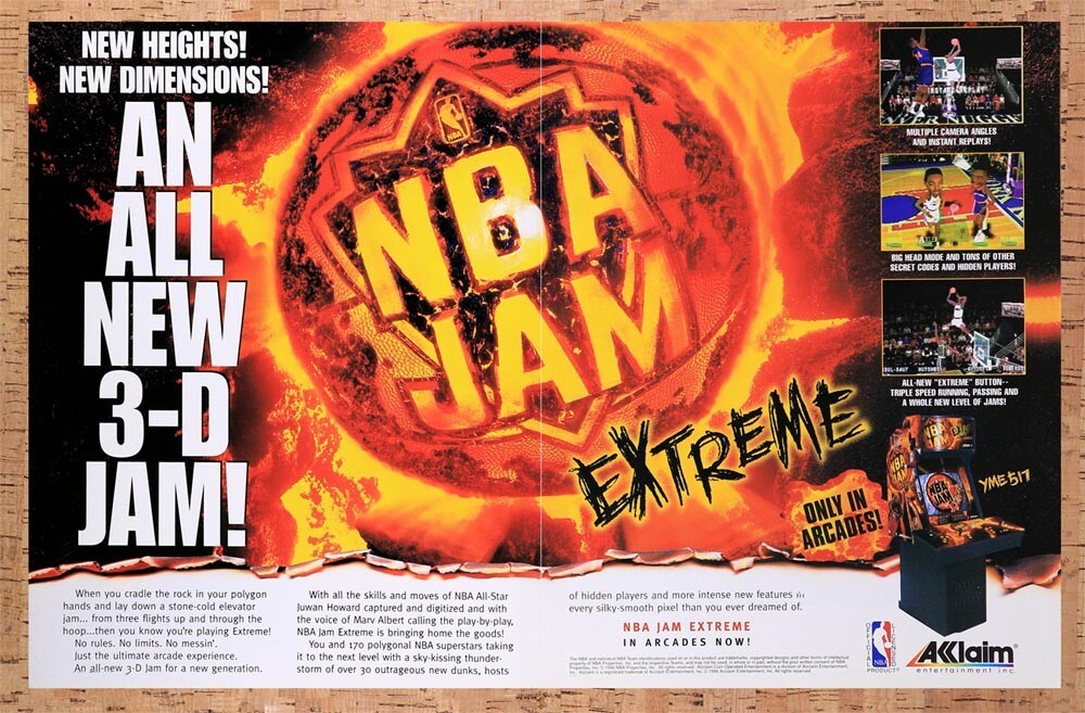 1996 NBA Jam Extreme Arcade Original Ad v1 - for just $21.49! 