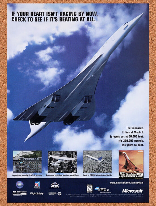 1999 Flight Simulator 2001 PC Original Ad v1 - for just $15.29! 