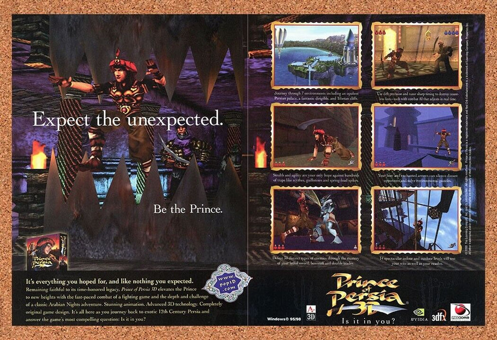 1999 Prince Of Persia 3D Original nVidia Ad v3 - for just $21.49! 