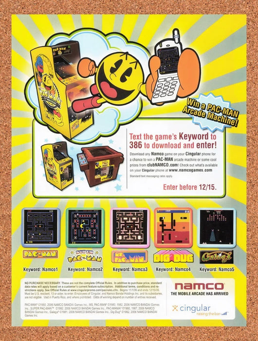2006 Namco Mobile Pac-Man Contest Original Ad v1 - for just $19.49! 