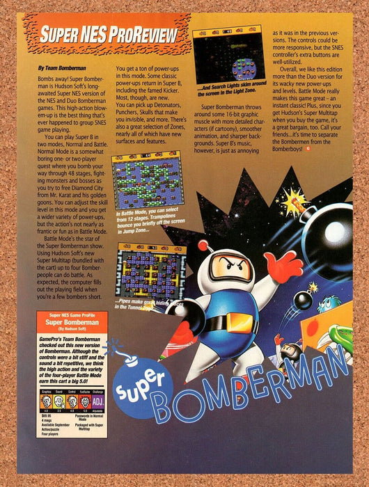 1993 Super Bomberman SNES Original Ad v2 - for just $17.99! 