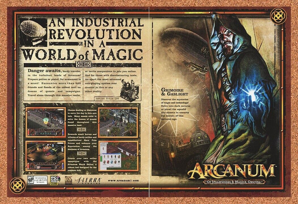 2002 Arcanum Of Steamworks Magick PC Original Wizard Ad - for just $21.49! 
