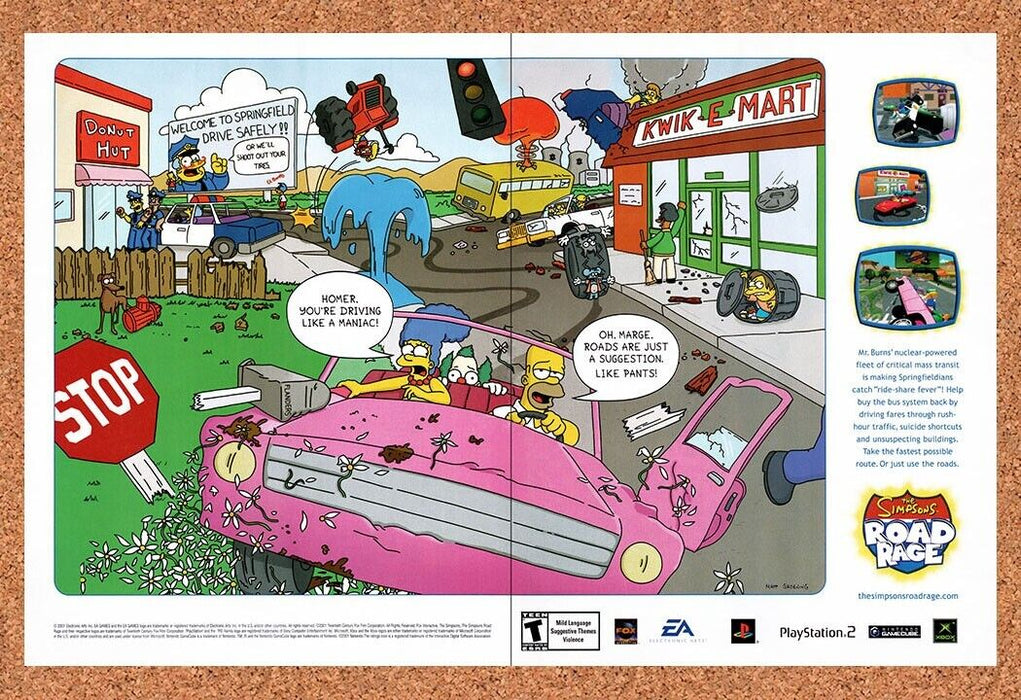 2001 Simpsons Road Rage PS2 Original Ad v1 - for just $20.24! 