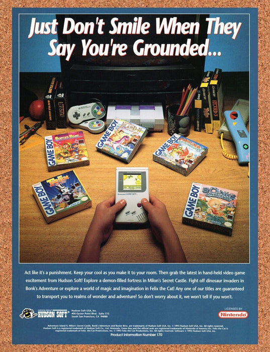 1993 Hudson Soft Game Boy Games Original Ad v1 - for just $17.99! 