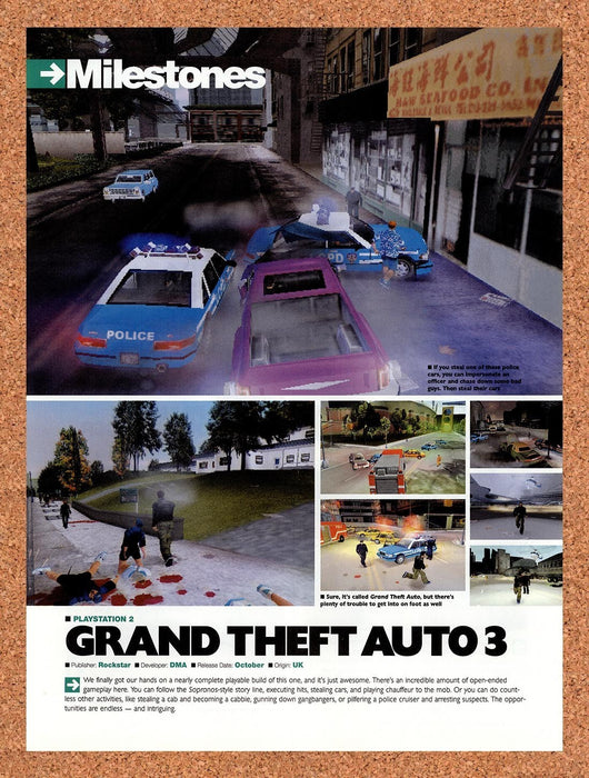 2001 Grand Theft Auto III PS2 Original Ad vr5 - for just $16.57! 