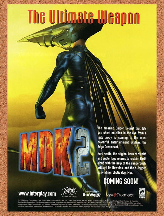 1999 MDK 2 Dreamcast Original Ad v5 - for just $17.99! 