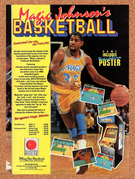 1989 Magic Johnsons Fastbreak Basketball IBM Original Ad v1 - for just $17.99! 