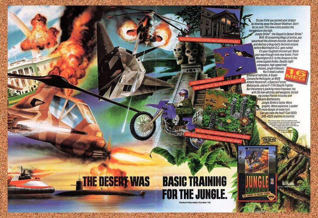 1993 Jungle Strike Genesis Original Ad v2 - for just $21.49! 